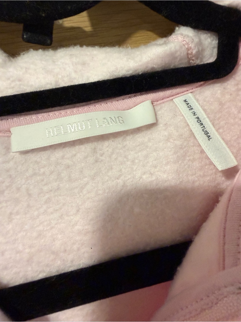 Helmut Lang Light Pink Embossed-Logo Hoodie - Picture 5 of 5